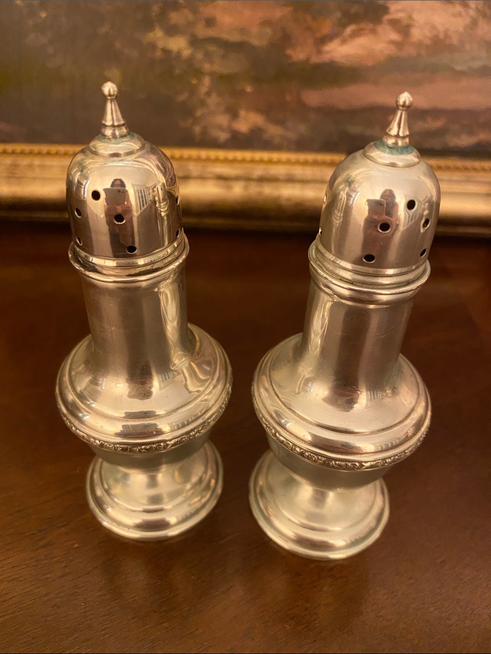Vintage Sterling weighted Salt and Pepper Shakers - Set of 2